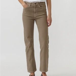 Elegant High Rise Tan Jeans
